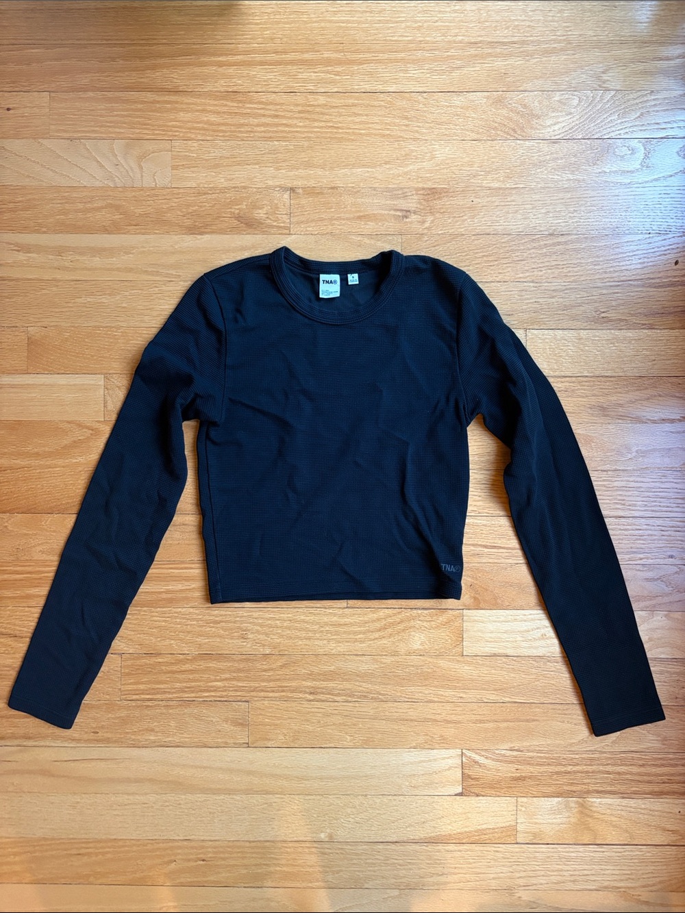Aritzia Waffle Cropped Long Sleeve Tee